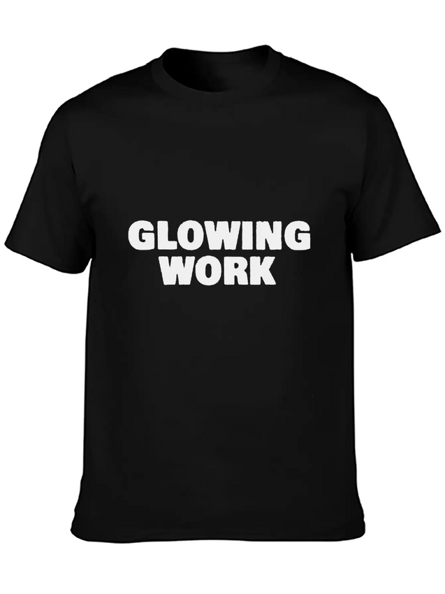 Glowing Work Lightweight Cotton T-Shirt – Daily Comfort Graphic Shirt