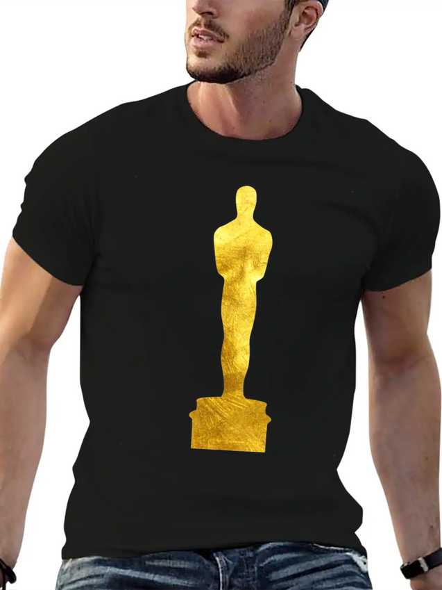 Gold Oscar Lightweight Cotton T-Shirt – Daily Comfort Graphic Shirt