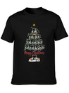Golf Cart Lover Xmas Lighting Santa Golf Cart Lightweight Cotton T-Shirt – Daily Comfort Graphic Shirt