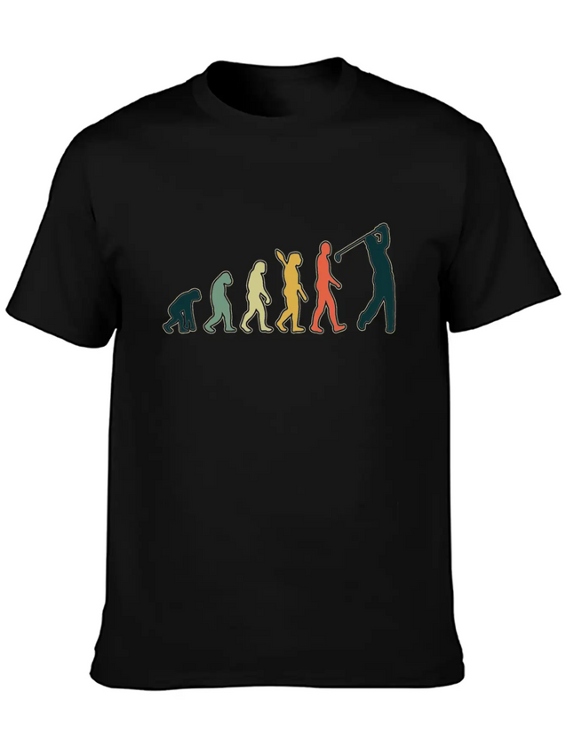 Golf Player Evolution Golf Club Golfer Golf Lightweight Cotton T-Shirt – Daily Comfort Graphic Shirt