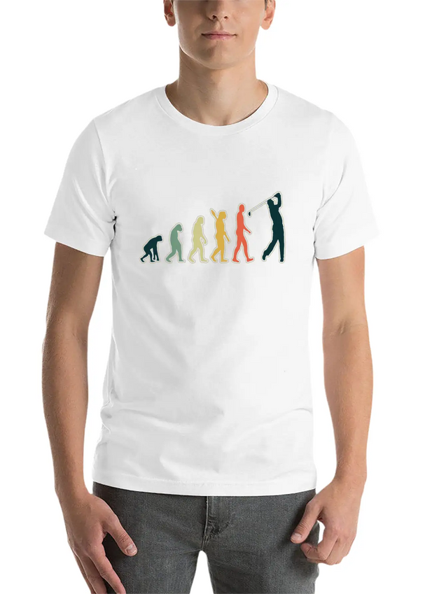 Golf Player Evolution Golf Club Golfer Golf Lightweight Cotton T-Shirt – Daily Comfort Graphic Shirt