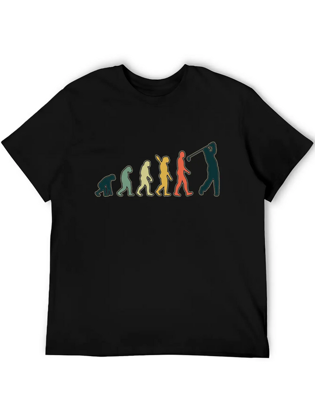Golf Player Evolution Golf Club Golfer Golf Lightweight Cotton T-Shirt – Daily Comfort Graphic Shirt