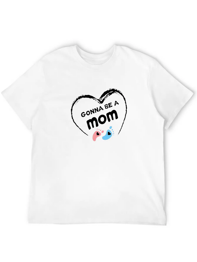 Gonna Be A Mom Baby Shower Gender Reveal Mommy Lightweight Cotton T-Shirt – Daily Comfort Graphic Shirt