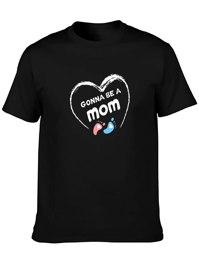 Gonna Be A Mom Baby Shower Gender Reveal Mommy Lightweight Cotton T-Shirt – Daily Comfort Graphic Shirt