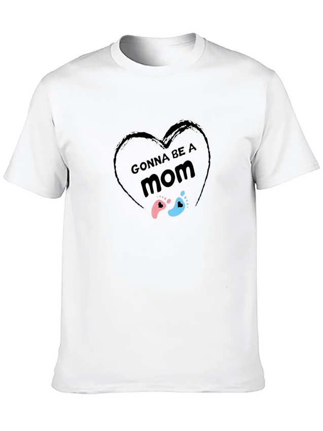 Gonna Be A Mom Baby Shower Gender Reveal Mommy Lightweight Cotton T-Shirt – Daily Comfort Graphic Shirt