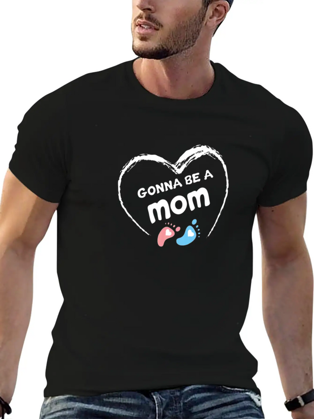Gonna Be A Mom Baby Shower Gender Reveal Mommy Lightweight Cotton T-Shirt – Daily Comfort Graphic Shirt