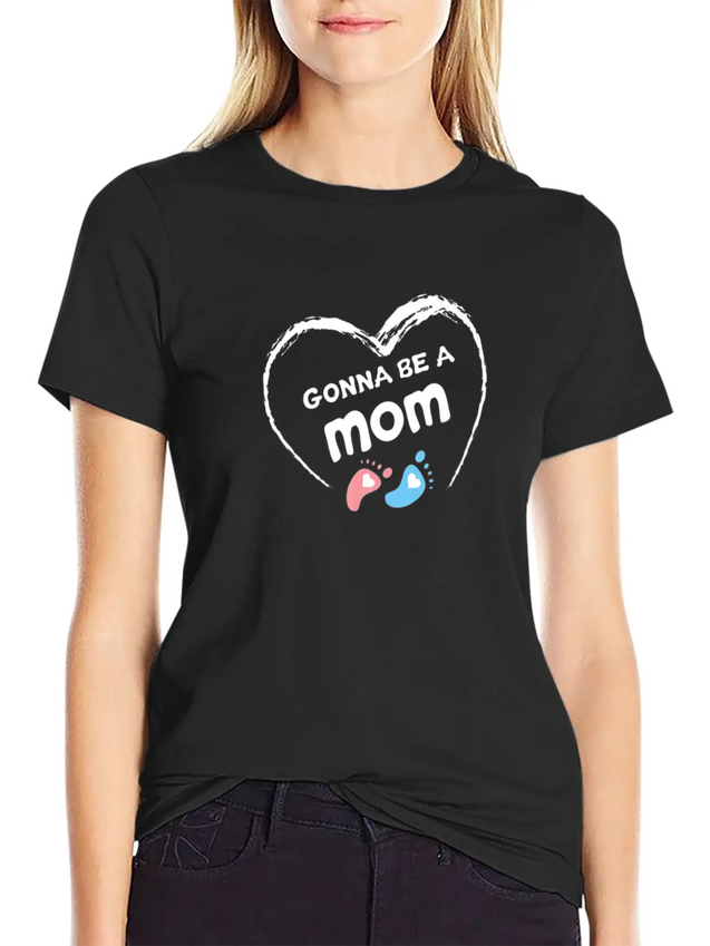 Gonna Be A Mom Baby Shower Gender Reveal Mommy Lightweight Cotton T-Shirt – Daily Comfort Graphic Shirt