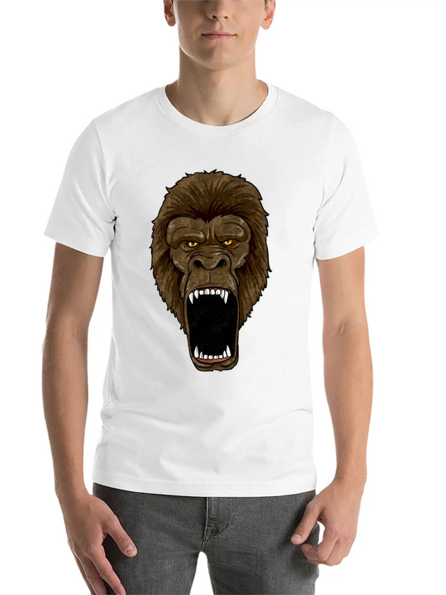 Gorilla On Rampage - Ape Alpha Leader Zoo Rage Lightweight Cotton T-Shirt – Daily Comfort Graphic Shirt