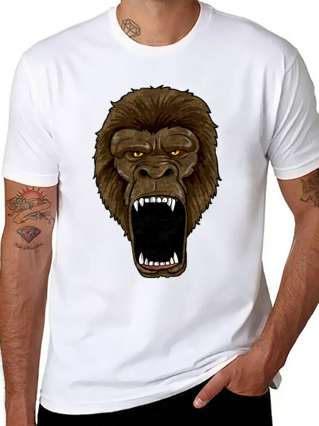 Gorilla On Rampage - Ape Alpha Leader Zoo Rage Lightweight Cotton T-Shirt – Daily Comfort Graphic Shirt