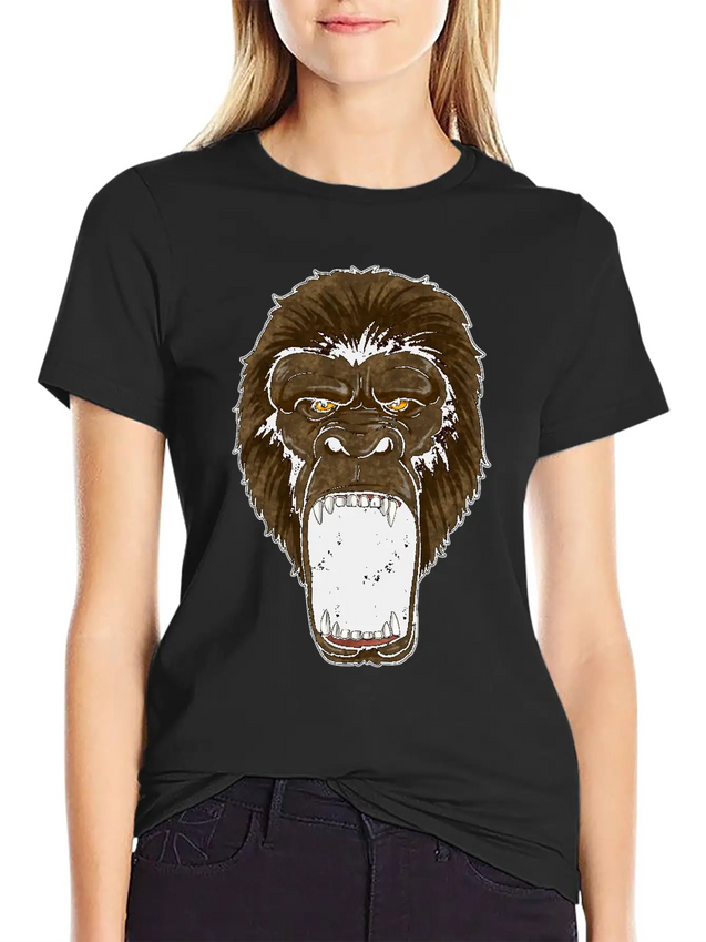 Gorilla On Rampage - Ape Alpha Leader Zoo Rage Lightweight Cotton T-Shirt – Daily Comfort Graphic Shirt