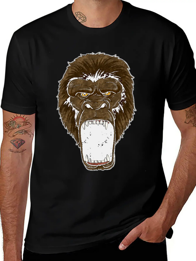 Gorilla On Rampage - Ape Alpha Leader Zoo Rage Lightweight Cotton T-Shirt – Daily Comfort Graphic Shirt