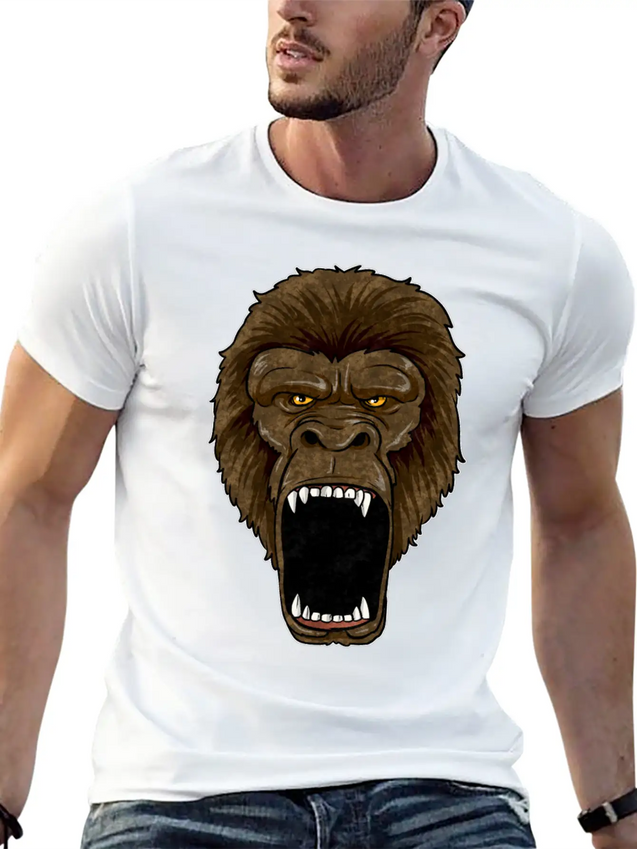 Gorilla On Rampage - Ape Alpha Leader Zoo Rage Lightweight Cotton T-Shirt – Daily Comfort Graphic Shirt