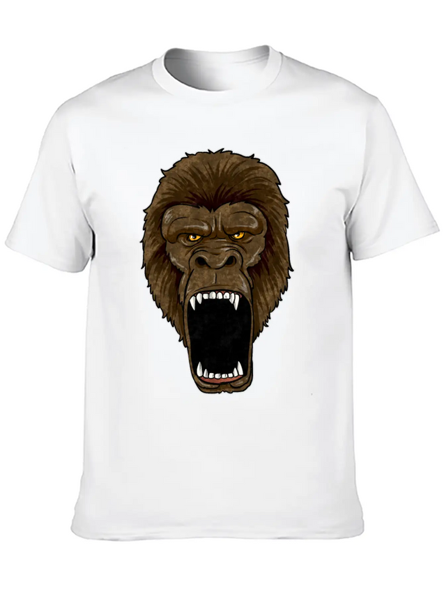 Gorilla On Rampage - Ape Alpha Leader Zoo Rage Lightweight Cotton T-Shirt – Daily Comfort Graphic Shirt