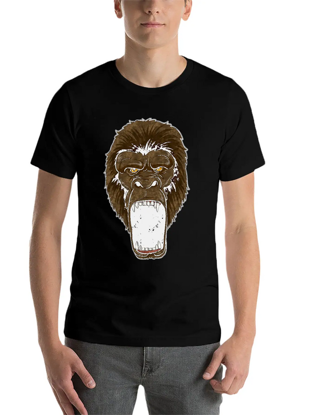 Gorilla On Rampage - Ape Alpha Leader Zoo Rage Lightweight Cotton T-Shirt – Daily Comfort Graphic Shirt