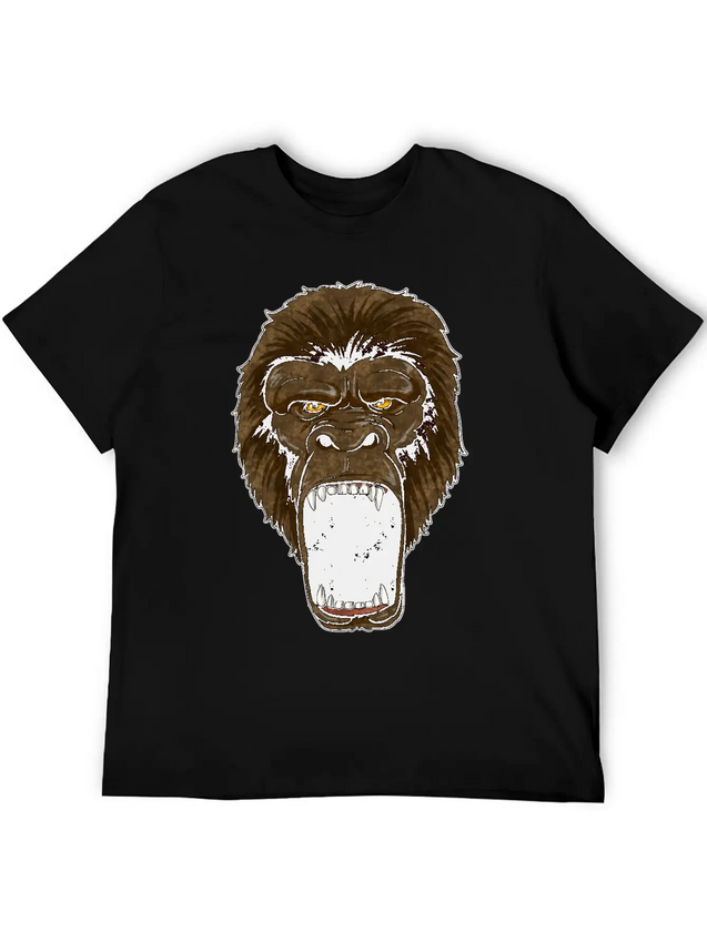 Gorilla On Rampage - Ape Alpha Leader Zoo Rage Lightweight Cotton T-Shirt – Daily Comfort Graphic Shirt