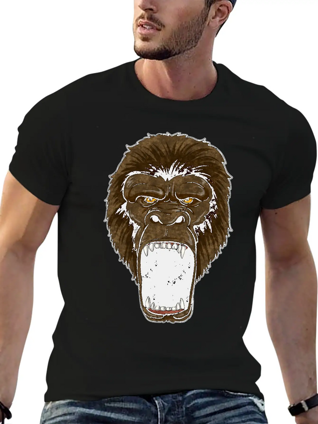 Gorilla On Rampage - Ape Alpha Leader Zoo Rage Lightweight Cotton T-Shirt – Daily Comfort Graphic Shirt