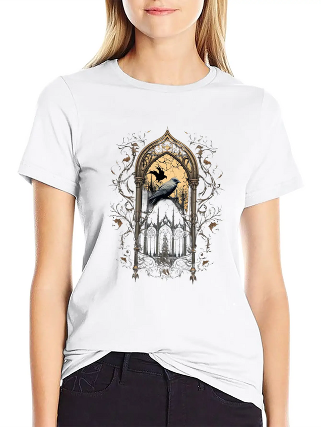Gothic Occult Satan Gothic Black Scene Wicca Lightweight Cotton T-Shirt – Daily Comfort Graphic Shirt
