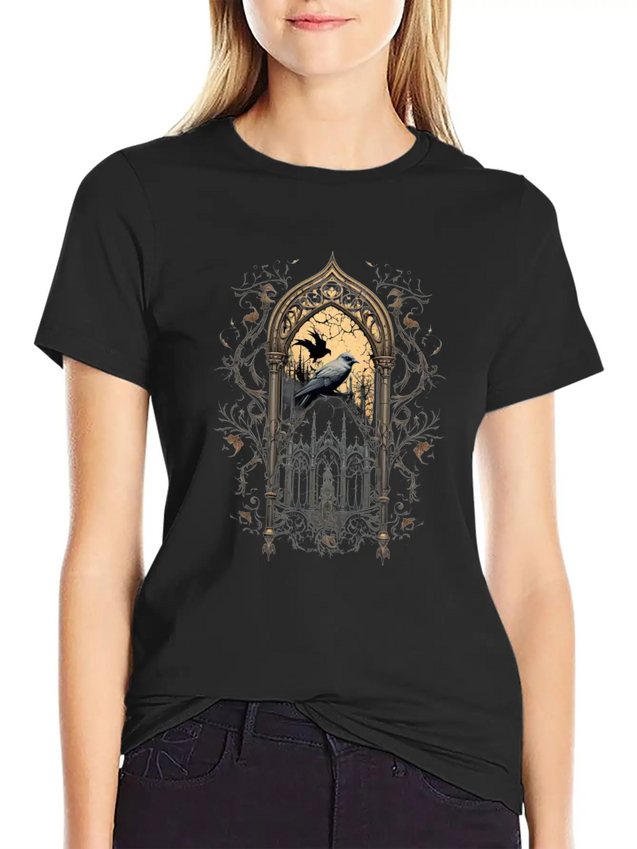 Gothic Occult Satan Gothic Black Scene Wicca Lightweight Cotton T-Shirt – Daily Comfort Graphic Shirt