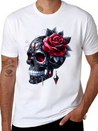 Gothic Skull Valentine's Day, Valentines Gifts Lightweight Cotton T-Shirt – Daily Comfort Graphic Shirt