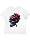 Gothic Skull Valentine's Day, Valentines Gifts Lightweight Cotton T-Shirt – Daily Comfort Graphic Shirt
