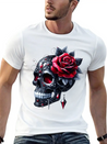 Gothic Skull Valentine's Day, Valentines Gifts Lightweight Cotton T-Shirt – Daily Comfort Graphic Shirt
