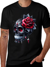 Gothic Skull Valentine's Day, Valentines Gifts Lightweight Cotton T-Shirt – Daily Comfort Graphic Shirt