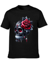Gothic Skull Valentine's Day, Valentines Gifts Lightweight Cotton T-Shirt – Daily Comfort Graphic Shirt