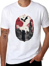 Gothic Vampire Horror Design Lightweight Cotton T-Shirt – Daily Comfort Graphic Shirt