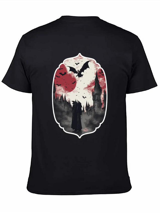 Gothic Vampire Horror Design Lightweight Cotton T-Shirt – Daily Comfort Graphic Shirt