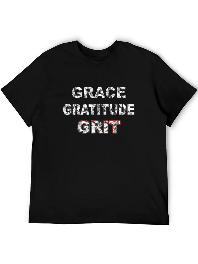 Grace Gratitude And Grit 2 Lightweight Cotton T-Shirt – Daily Comfort Graphic Shirt
