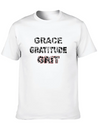 Grace Gratitude And Grit 2 Lightweight Cotton T-Shirt – Daily Comfort Graphic Shirt