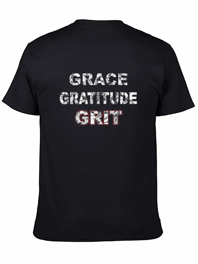 Grace Gratitude And Grit 2 Lightweight Cotton T-Shirt – Daily Comfort Graphic Shirt