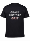 Grace Gratitude And Grit 2 Lightweight Cotton T-Shirt – Daily Comfort Graphic Shirt