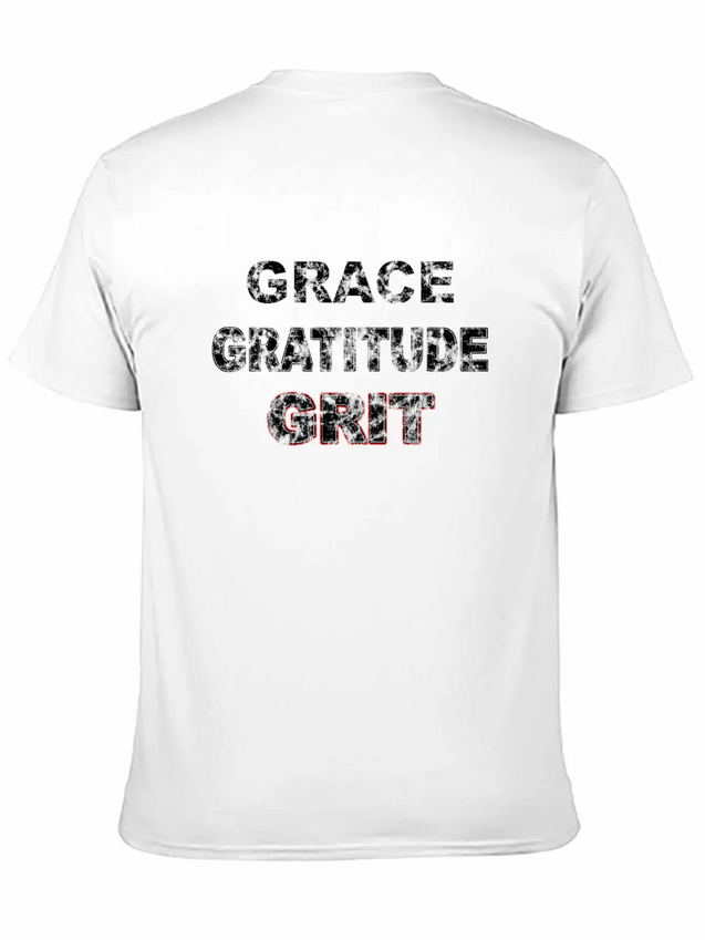 Grace Gratitude And Grit 2 Lightweight Cotton T-Shirt – Daily Comfort Graphic Shirt