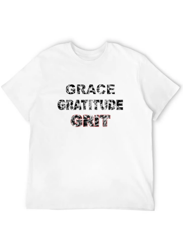Grace Gratitude And Grit 2 Lightweight Cotton T-Shirt – Daily Comfort Graphic Shirt