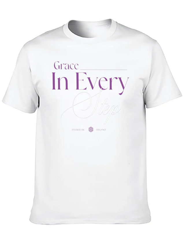 Grace In Every Step Lightweight Cotton T-Shirt – Daily Comfort Graphic Shirt