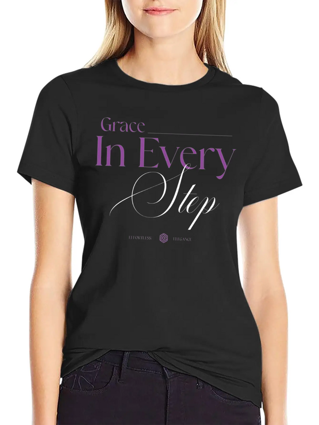 Grace In Every Step Lightweight Cotton T-Shirt – Daily Comfort Graphic Shirt