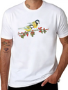 Great Tit Birds Eating Hawthorn Berries Lightweight Cotton T-Shirt – Daily Comfort Graphic Shirt