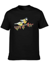 Great Tit Birds Eating Hawthorn Berries Lightweight Cotton T-Shirt – Daily Comfort Graphic Shirt