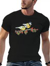 Great Tit Birds Eating Hawthorn Berries Lightweight Cotton T-Shirt – Daily Comfort Graphic Shirt