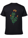 Green Plant With Orange Buds Kids Clothes Lightweight Cotton T-Shirt – Daily Comfort Graphic Shirt