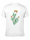 Green Plant With Orange Buds Kids Clothes Lightweight Cotton T-Shirt – Daily Comfort Graphic Shirt