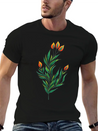 Green Plant With Orange Buds Kids Clothes Lightweight Cotton T-Shirt – Daily Comfort Graphic Shirt