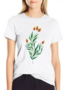 Green Plant With Orange Buds Kids Clothes Lightweight Cotton T-Shirt – Daily Comfort Graphic Shirt