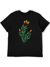 Green Plant With Orange Buds Kids Clothes Lightweight Cotton T-Shirt – Daily Comfort Graphic Shirt