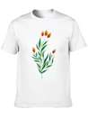 Green Plant With Orange Buds Kids Clothes Lightweight Cotton T-Shirt – Daily Comfort Graphic Shirt