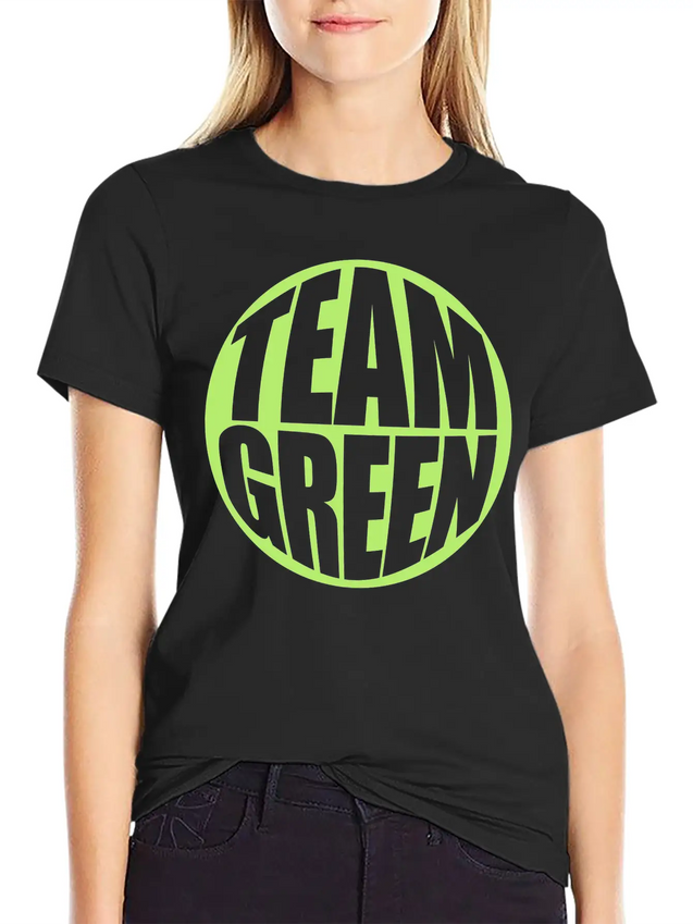 Green Team Logo Lightweight Cotton T-Shirt – Daily Comfort Graphic Shirt
