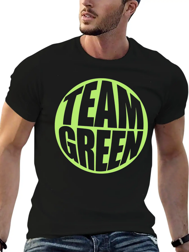 Green Team Logo Lightweight Cotton T-Shirt – Daily Comfort Graphic Shirt