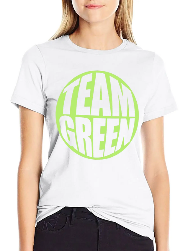 Green Team Logo Lightweight Cotton T-Shirt – Daily Comfort Graphic Shirt