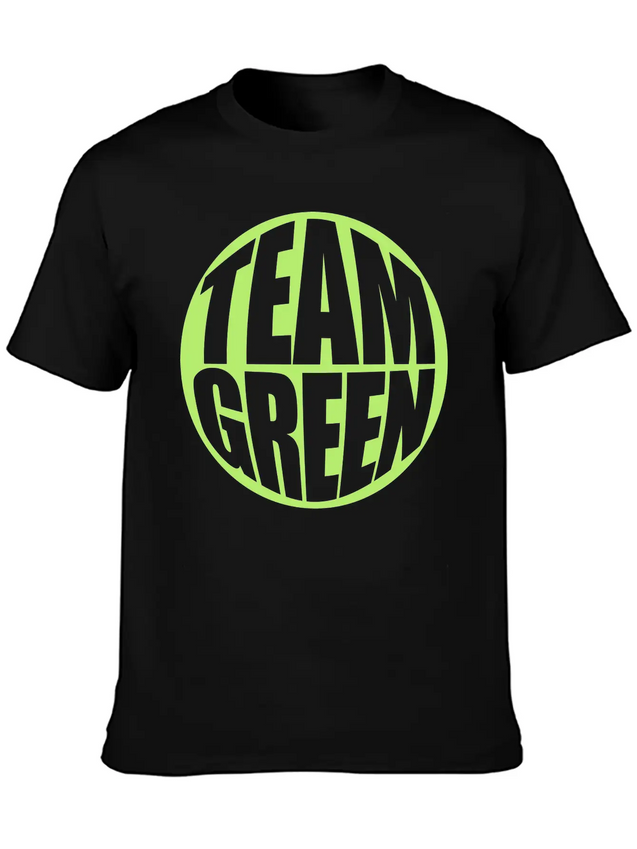 Green Team Logo Lightweight Cotton T-Shirt – Daily Comfort Graphic Shirt